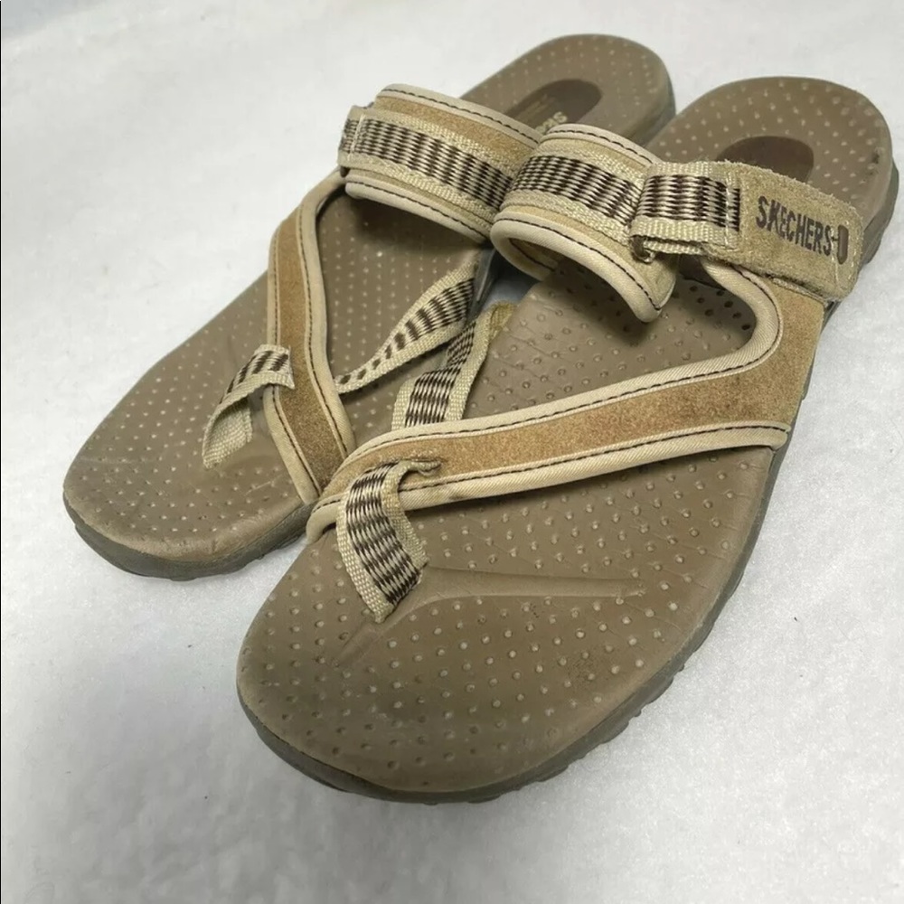 Skechers Sandals Athletic Outdoor Adj Strap Tan 6M